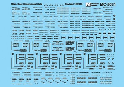 Microscale Miscellaneous Door Dimensional Data Black N Scale Model Railrod Decal #605031