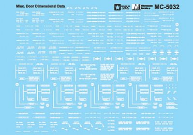 Microscale Miscellaneous Door Dimensional Data White N Scale Model Railrod Decal #605032