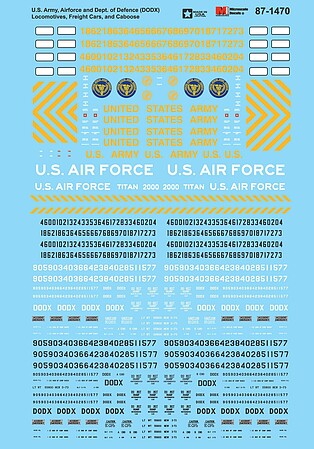 Microscale U.S. Army, Airforce & Dept. Of Defense Decal Model Railroad Train Decals #871470