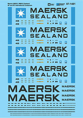 Microscale Maersk 40 & 45 Containers Decal Model Railroad Decals #871481