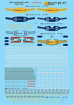 Microscale ATSF Freight cab diesel early markings for F-Units HO Scale ...