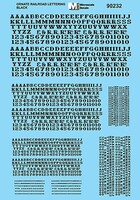 Alphabets & Numbers Ornate Railroad Black