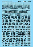 thumbnail image 2 of Microscale N Scale Decal #70251 – Stencil Gothic Alphabet & Numbers, White 2 of 6