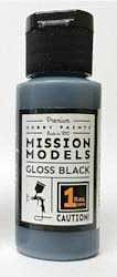 Mission Chrome gloss Black Base 1 oz Hobby and Model Acrylic Paint #c01