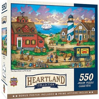 Masterpiece Heartland Gallery- The Days End (Old Time Village by the Sea) Puzzle (550pc)