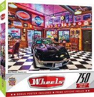 Masterpiece Wheels- Black Beauty Corvette Classic Car Puzzle (750pc)
