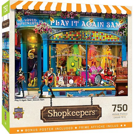 Masterpiece Shopkeepers- Play it Again Sam Music Storefront Puzzle (750pc)