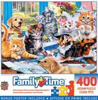 Masterpiece Family Time- Puzzling Gone Wild (Cats & Dogs) Puzzle (400pc)