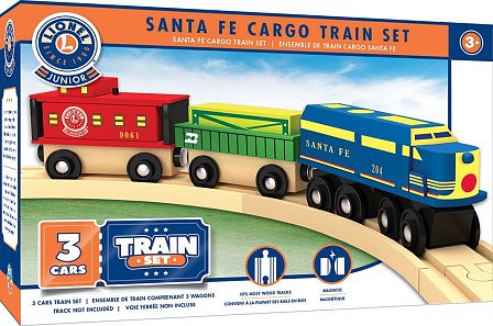 Masterpiece Lionel Santa Fe Cargo Wooden Train Set (3pc) (Track NOT Included)