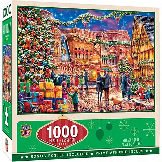 Masterpiece Seasons Greetings- Christmas Village Square Puzzle (1000pc)