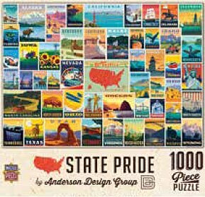 Masterpiece State Pride Vintage Collage Poster Art Puzzle (1000pc)