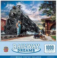 Masterpiece Railway Dreams- Train at Station & Boy w/Toy Train Puzzle (1000pc)