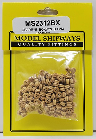 Model-Shipways Deadeyes Boxwood 4mm (40) Wooden Boat Model Accessory #2312