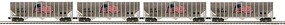 MTH-Electric O UP 4pk Coke Hoppers (Plated)