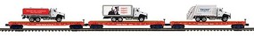 MTH-Electric O Trump 3pk Flatcars w/Truck Loads