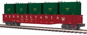 MTH-Electric O Gondola w/LNL Containers PRR