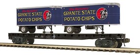 MTH-Electric O Flatcar w/Pup Trailers B&M