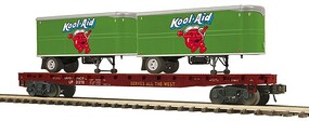MTH-Electric O Flatcar w/Pup Trailers UP
