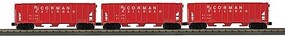 MTH-Electric O RJ Corman 3-Car Ps-2 Discharge Hopper Car set