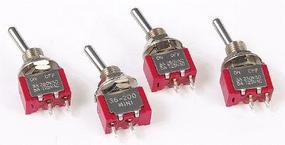 Miniatronics SPST Miniature Toggle Switches On-Off (4) Model Railroad Electrical #3620004