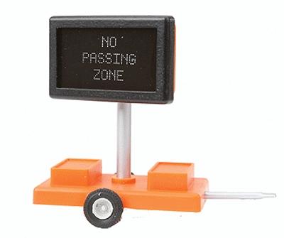 Miniatronics No Passing Zone Highway Sign w/ Transformer O Scale Model Railroad Accessory #8550201