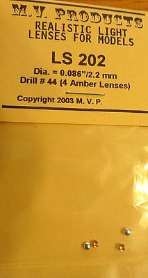 M-V-Products .086 Amber (4) Headlight Set Miscellaneous Train Parts #202