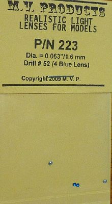 M-V-Products .063 Blue (4) Headlight Set Miscellaneous Train Part #223