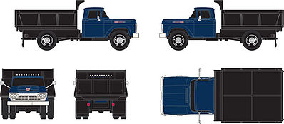 Classic-Metal-Works F500 Dump Truck Blue Cab HO Scale Model Railroad Vehicle #30443