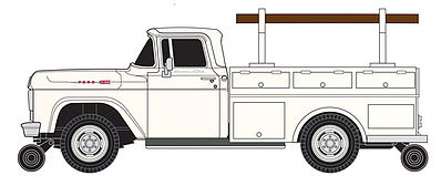 Classic-Metal-Works F-100 Utility Truck White HO Scale Model Railroad Vehicle #30462