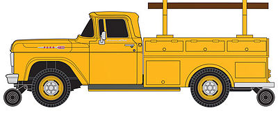 Classic-Metal-Works F-100 Utility Truck Yellow HO Scale Model Railroad Vehicle #30463