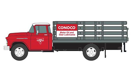 Classic-Metal-Works 1955 Chevy Stakebed Truck Conoco (Red and Gray) HO ...