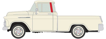 Classic-Metal-Works 1955 Chevy Pickup Cameo Ivory with Red HO Scale Model Railroad Vehicle #30622