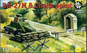 Military-Wheels-Mode Ba27M Truck & Check Point Plastic Model Military Vehicle Kit 1/72 Scale #7247