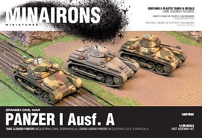 Minairons 1/100 Spanish Civil War- Panzer I Ausf A Tank (5) (Plastic)