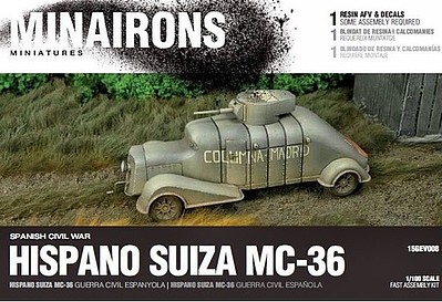 Minairons 1/100 Spanish Civil War- Hispano Suiza MC36 Armored Truck (1) (Resin)
