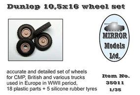 Mirror Dunlop 10 5x16 Wheel Set Plastic Model Vehicle Accessory 1/35 Scale #35011