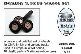 Mirror Dunlop 9 5x16 Wheel Set Plastic Model Vehicle Accessory 1/35 Scale #35012