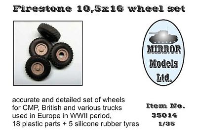 Mirror Firestone 10 5x16 WheelSet Plastic Model Vehicle Accessory 1/35 Scale #35014