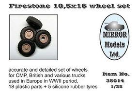 Mirror Firestone 10 5x16 WheelSet Plastic Model Vehicle Accessory 1/35 Scale #35014