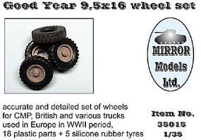 Mirror Goodyear 9 5x16 Wheel Set Plastic Model Vehicle Accessory 1/35 Scale #35015