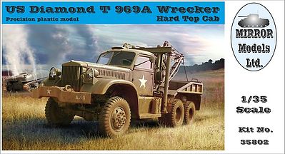 Mirror 1942 US Diamond T 969A Wrecker with Hardtop Cab Plastic Model Military Vehicle 1/35 #35802