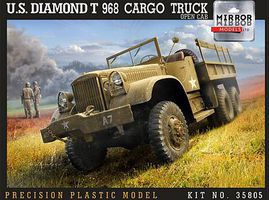 Mirror US Diamond T968 Cargo Truck with Open Cab Plastic Model Military Vehicle 1/35 Scale #35805