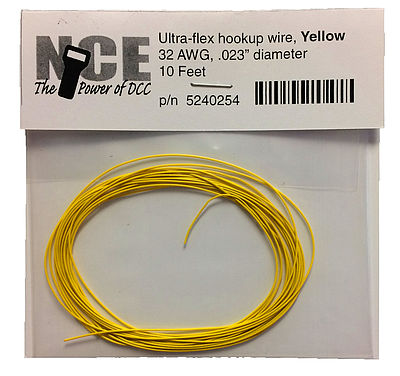NCE 30 AWG Yellow 10 Ultra Flex Model Railroad Hook Up Wire #254