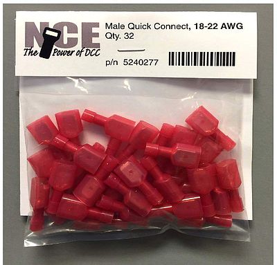 NCE Male Quick Connect Red (32) Model Railroad Electrical Accessory #277