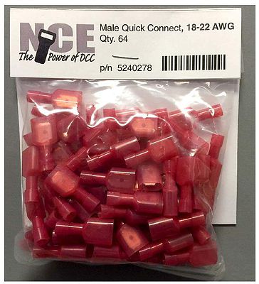 NCE Male Quick Connect Red (64) Model Railroad Electrical Accessory #278