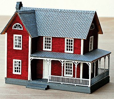 NE-Scale-Models Farmhouse N Scale Model Railroad Building Kit #30031