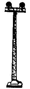 NJ Metal Tower Lights - Twin Searchlight HO Scale Model Railroad Building Accessory #1972
