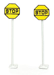 NJ Railroad Stop Sign - Painted Brass N Scale Model Railroad Trackside Accessory #2250