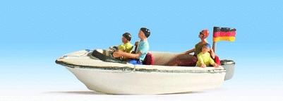Noch Motorboat with 4 Figures HO Scale Model Railroad Vehicle #16820