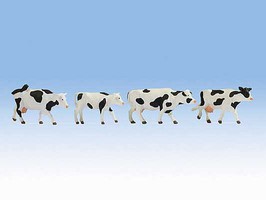 Noch Cows White and Black pkg(4) O-Scale